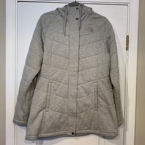 Women’s North Face Gray Hooded Zip Up Jacket Sz XL
